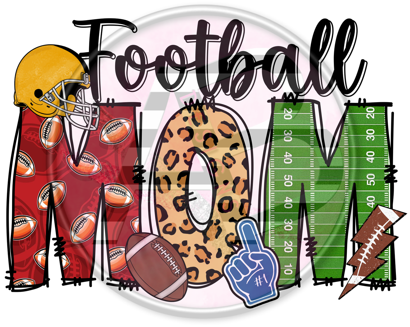 DTF Heat Transfer - Football Mom 15