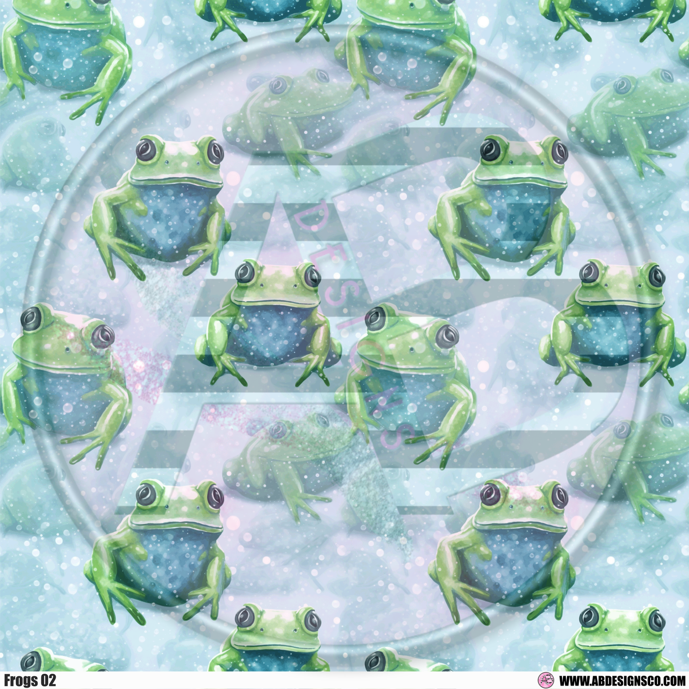 Adhesive Patterned Vinyl - Frog 02