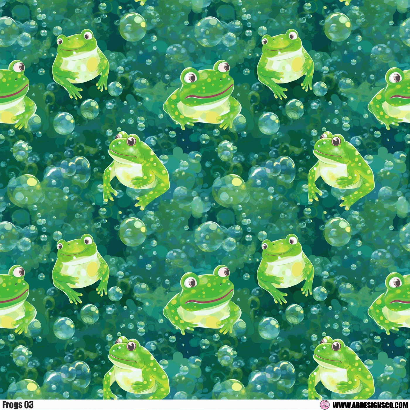 Adhesive Patterned Vinyl - Frog 03