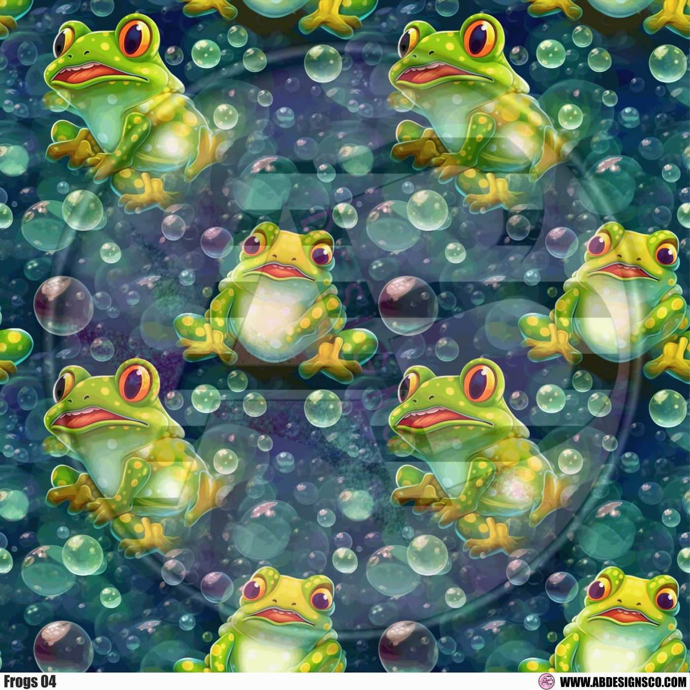 Adhesive Patterned Vinyl - Frog 04