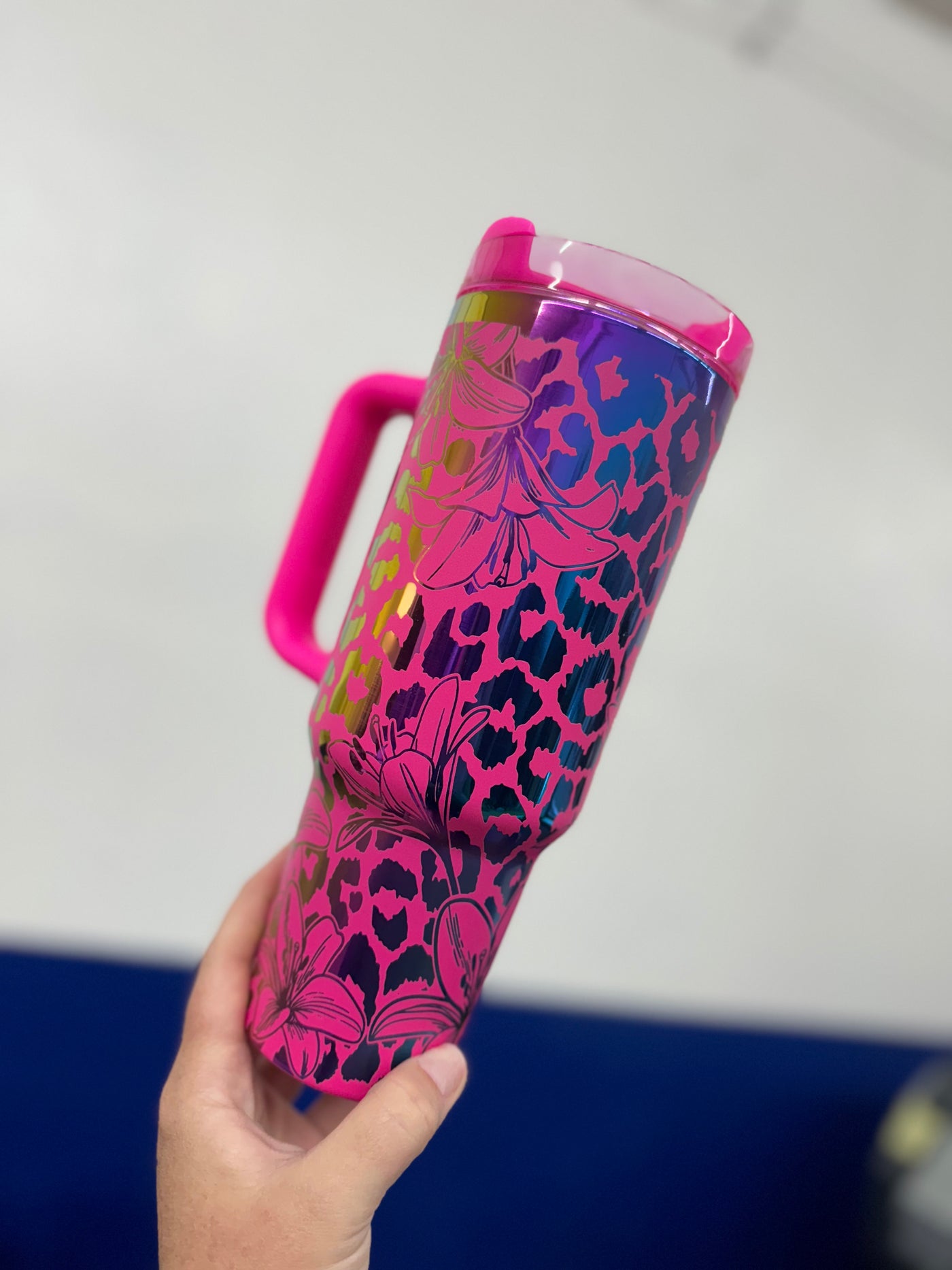 Cheetah Lilly 40oz - Custom Laser Engraved