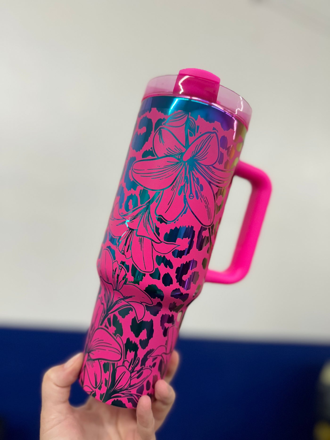 Cheetah Lilly 40oz - Custom Laser Engraved