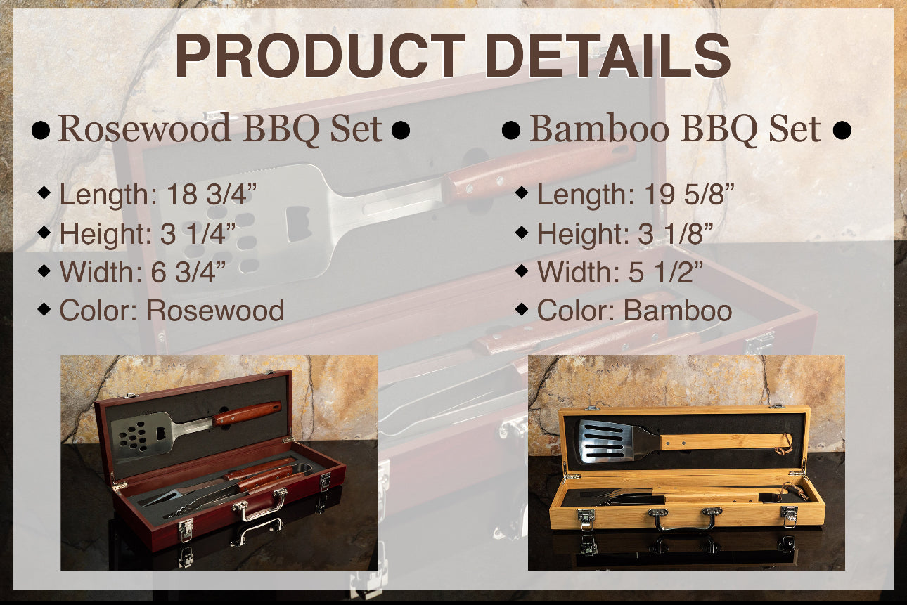 3 Piece BBQ Set - Custom Laser Engraving