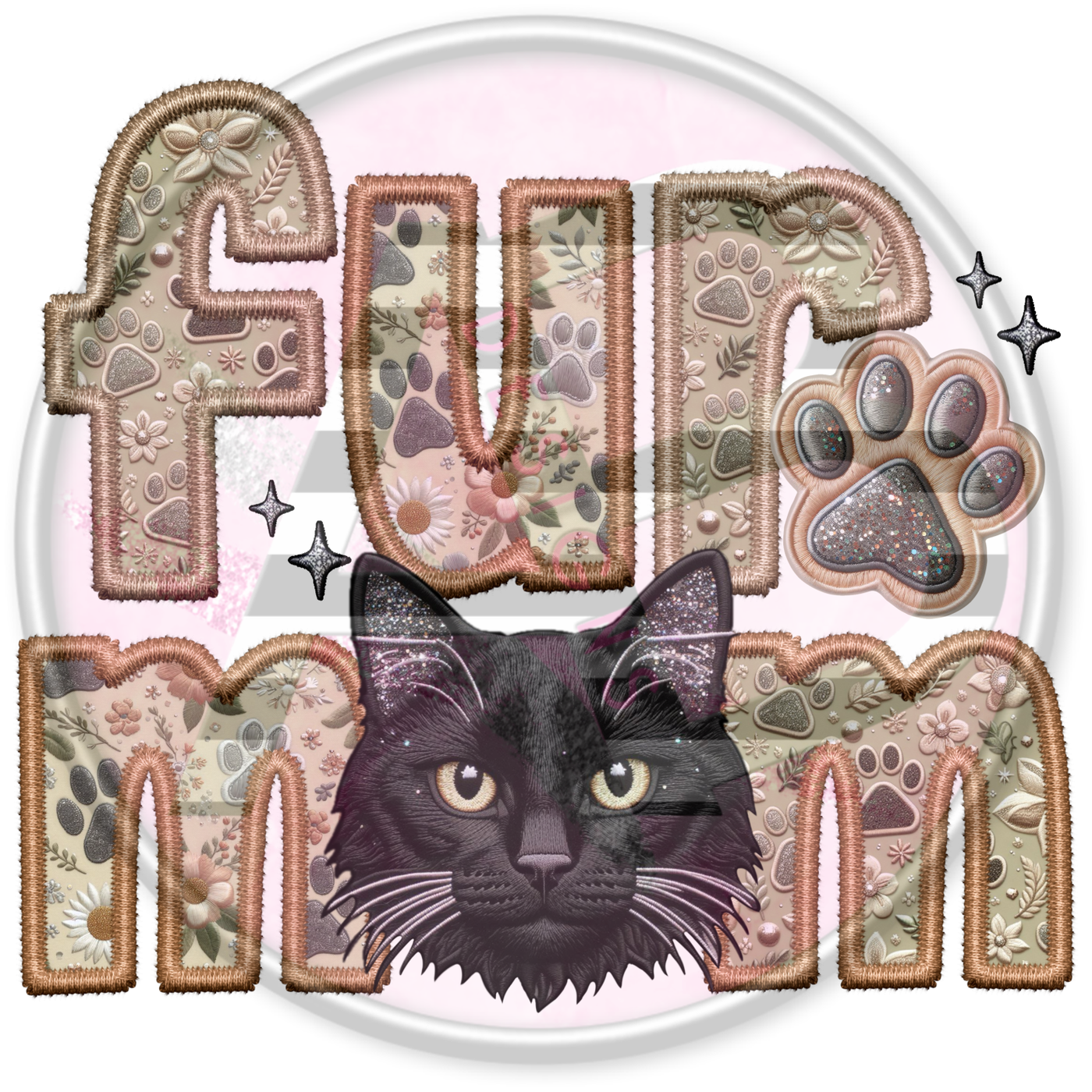 DTF Heat Transfer - Fur Mom Cat 01