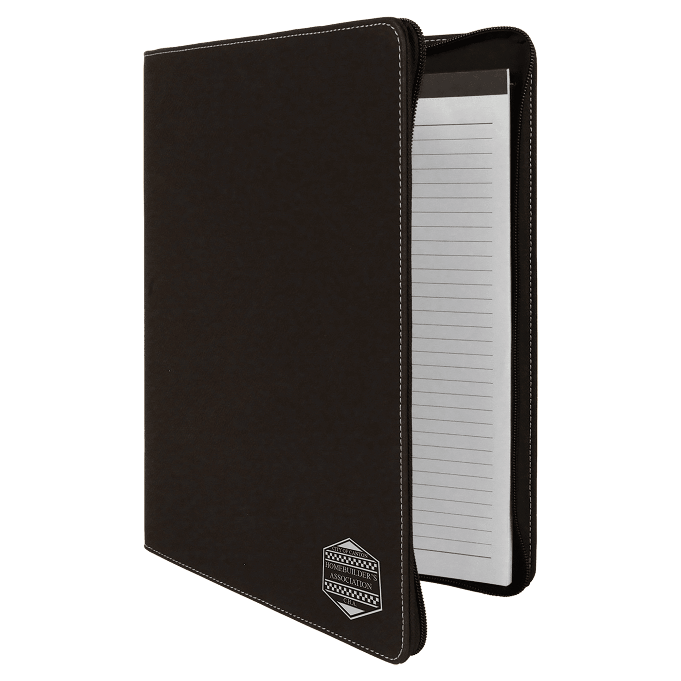 Portfolio with zipper & notepad - 9.5" x 12" - Custom Laser Engraving