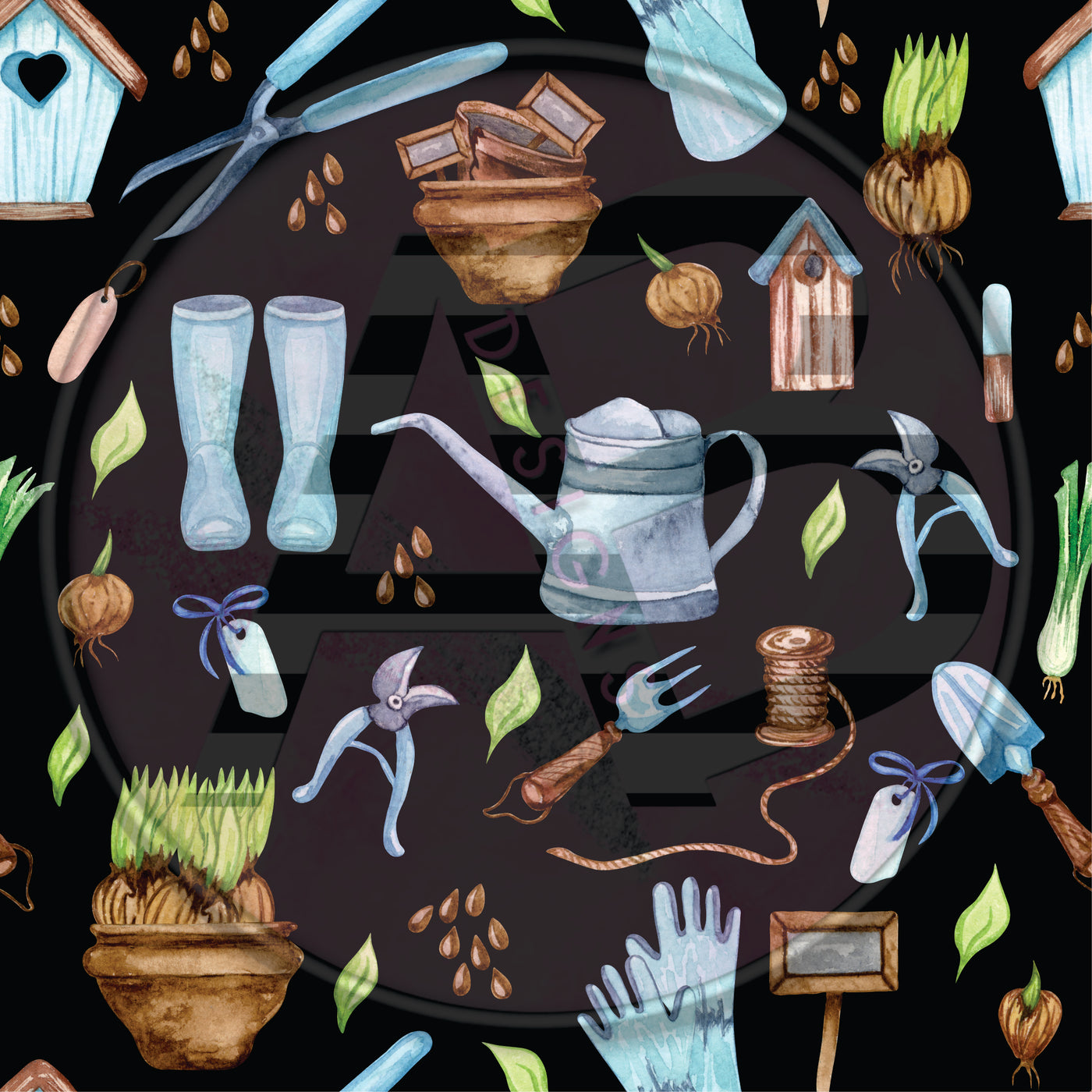 Adhesive Patterned Vinyl - Gardening 03