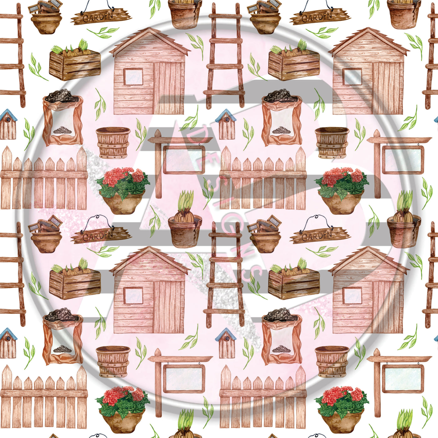 Adhesive Patterned Vinyl - Gardening 07 SMALLER