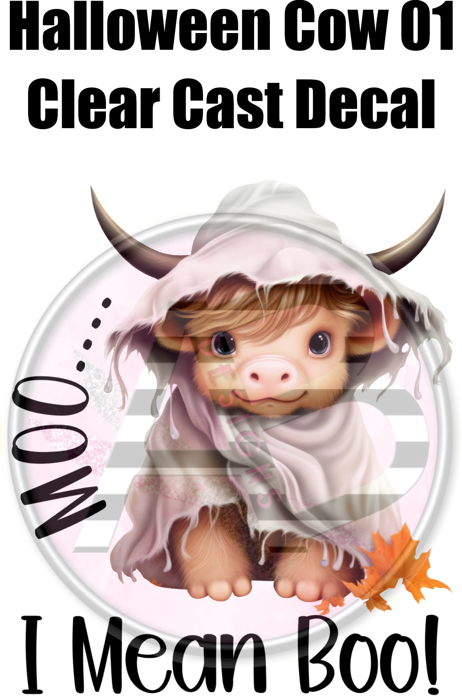 Halloween Cow 01 - Clear Cast Decal