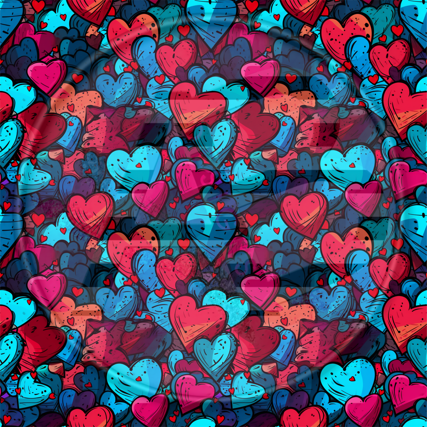 Adhesive Patterned Vinyl - Hearts 23