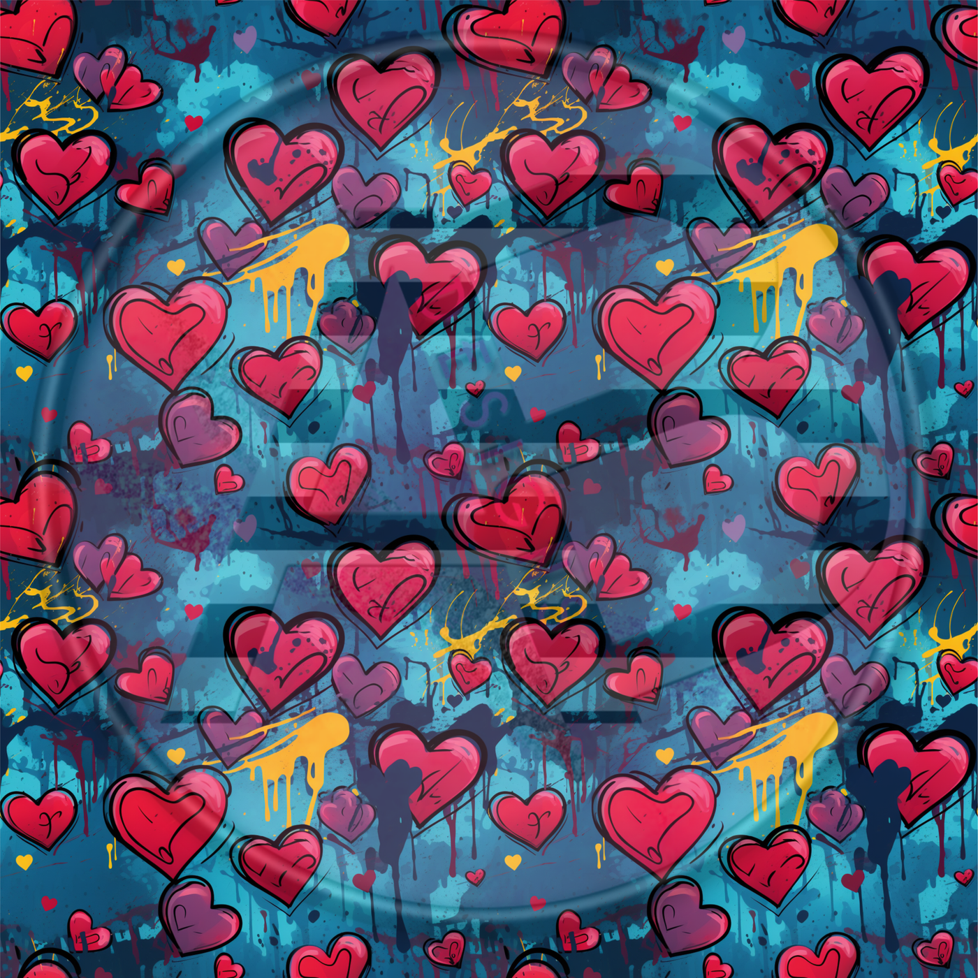 Adhesive Patterned Vinyl - Hearts 24