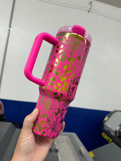 Cheetah Lilly 40oz - Custom Laser Engraved