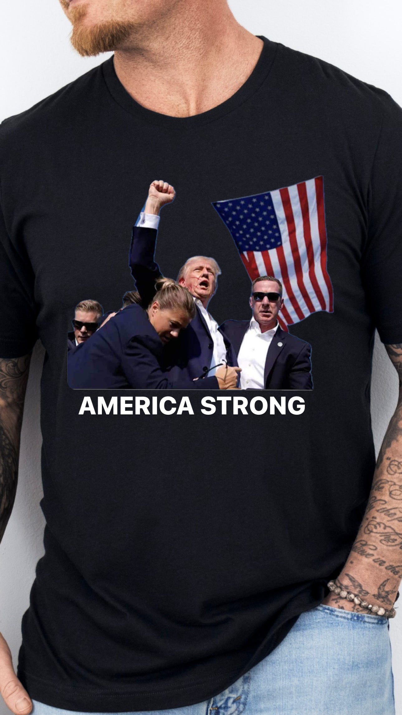 America Strong 🇺🇸 | Black - T-Shirt