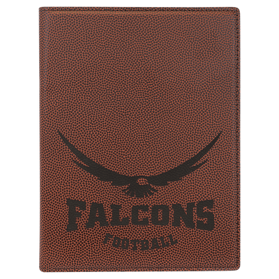 Football Textured Portfolio 7x9 - Custom Laser Engraving