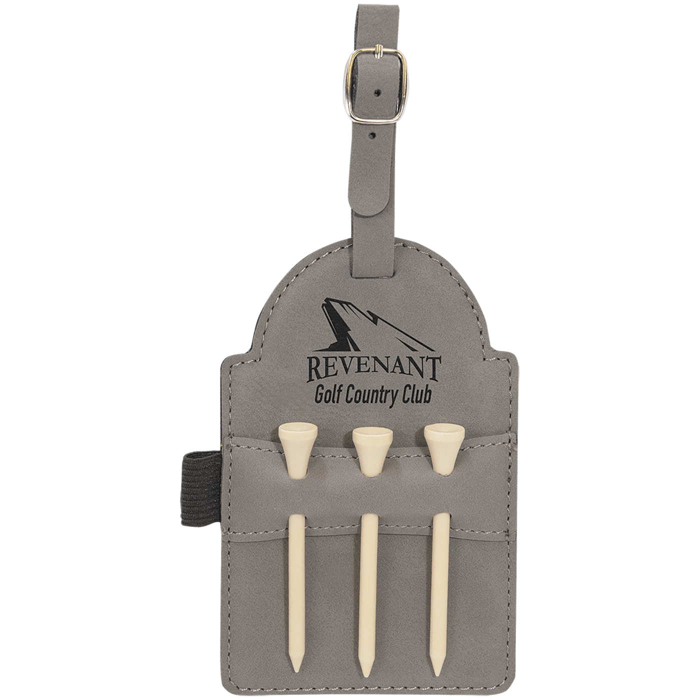 Golf Bag Tag with 3 Wooden Tees - Custom Laser Engraving