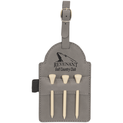 Golf Bag Tag with 3 Wooden Tees - Custom Laser Engraving