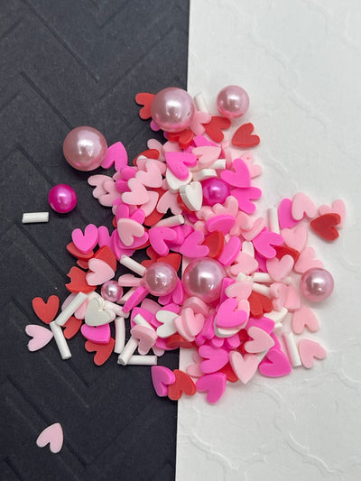 Valentines Hearts and Pearl Sprinkles