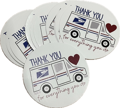 Custom Thank You Delivery Stickers (USPS) Pack of 12