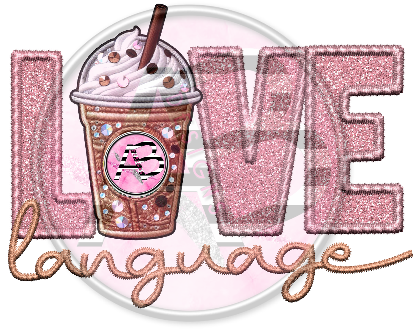 DTF Heat Transfer - Love Language 15 Coffee