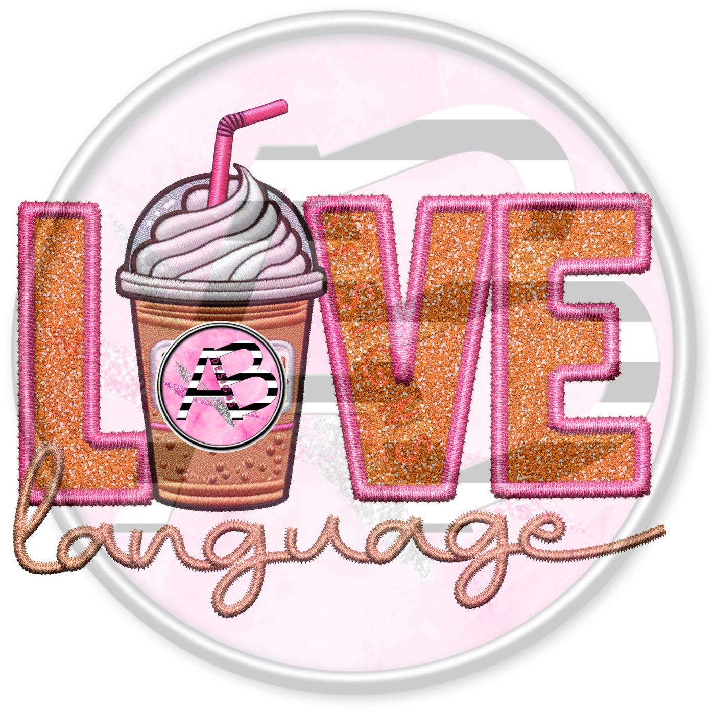 DTF Heat Transfer - Love Language 20 Coffee