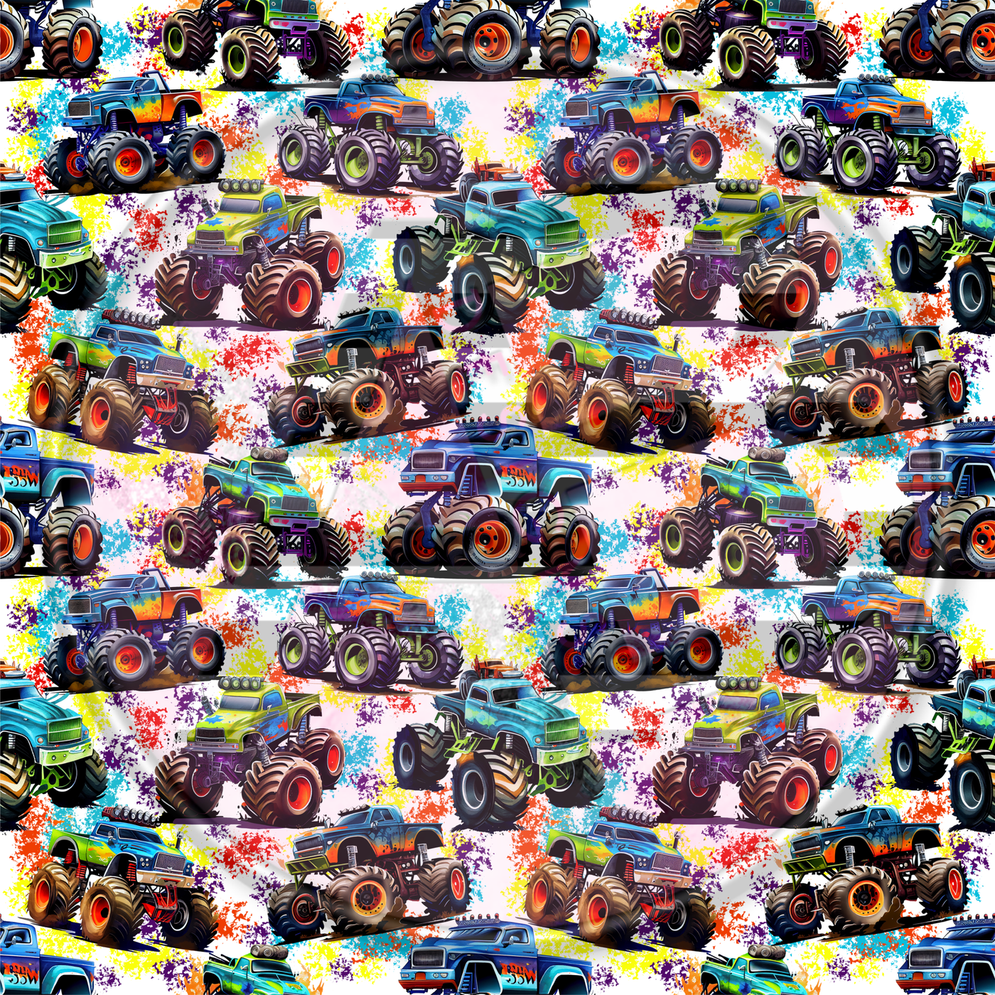 Adhesive Patterned Vinyl - Monster Truck 02 Smaller