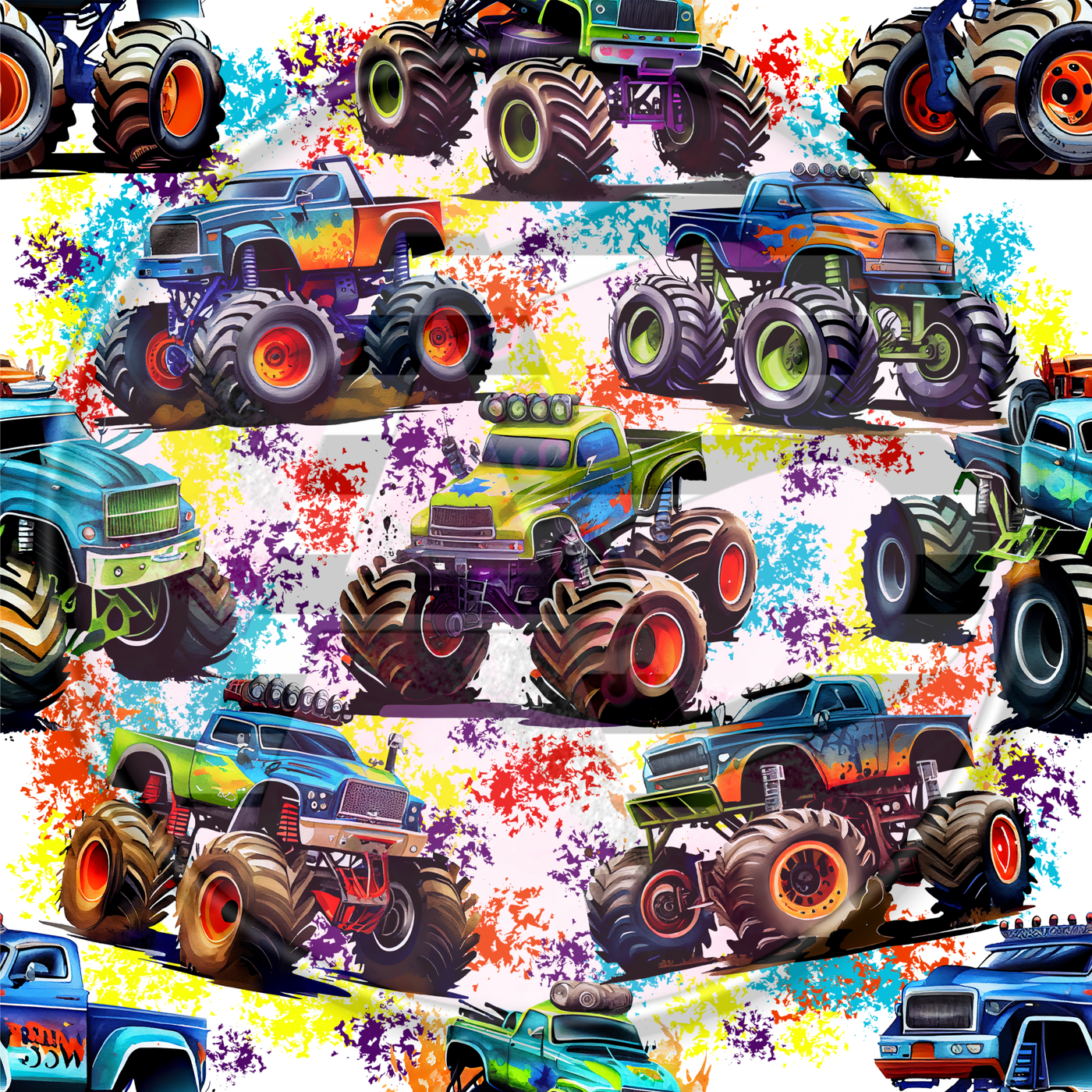 Adhesive Patterned Vinyl - Monster Truck 02