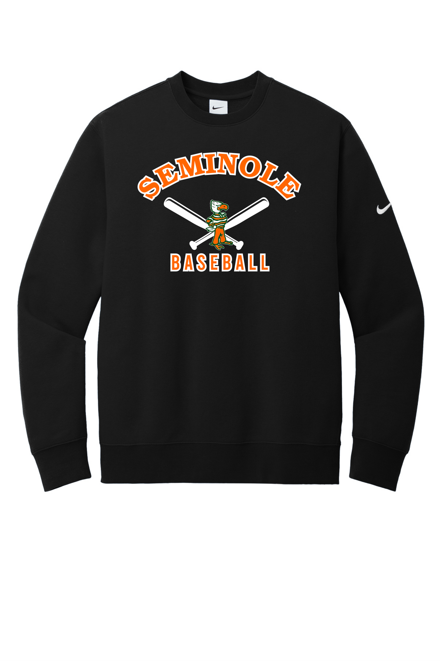 SHS Baseball Hoodie -NKFD9863 Nike Club Fleece Sleeve Swoosh Crew