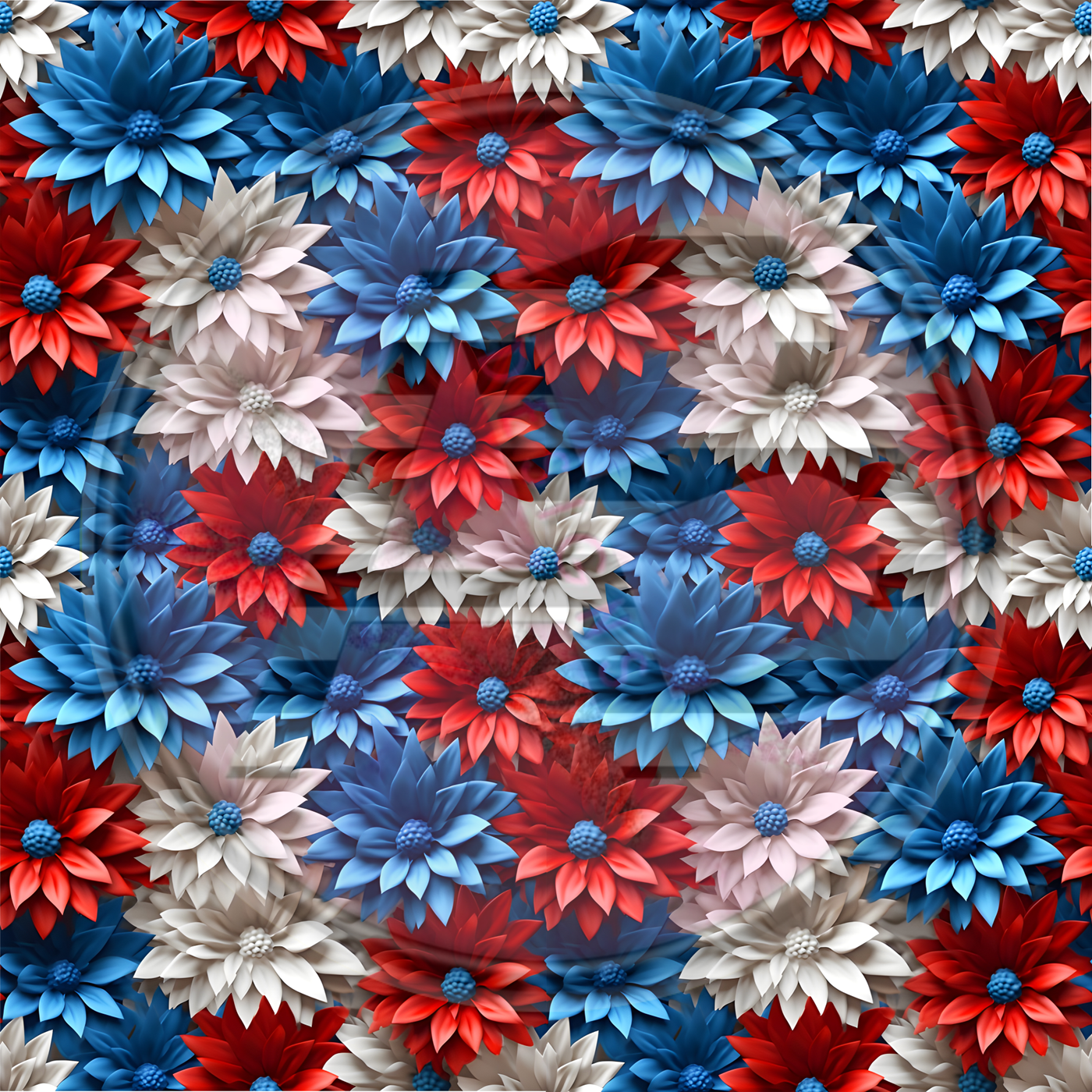 Adhesive Patterned Vinyl - Patriotic Floral 10