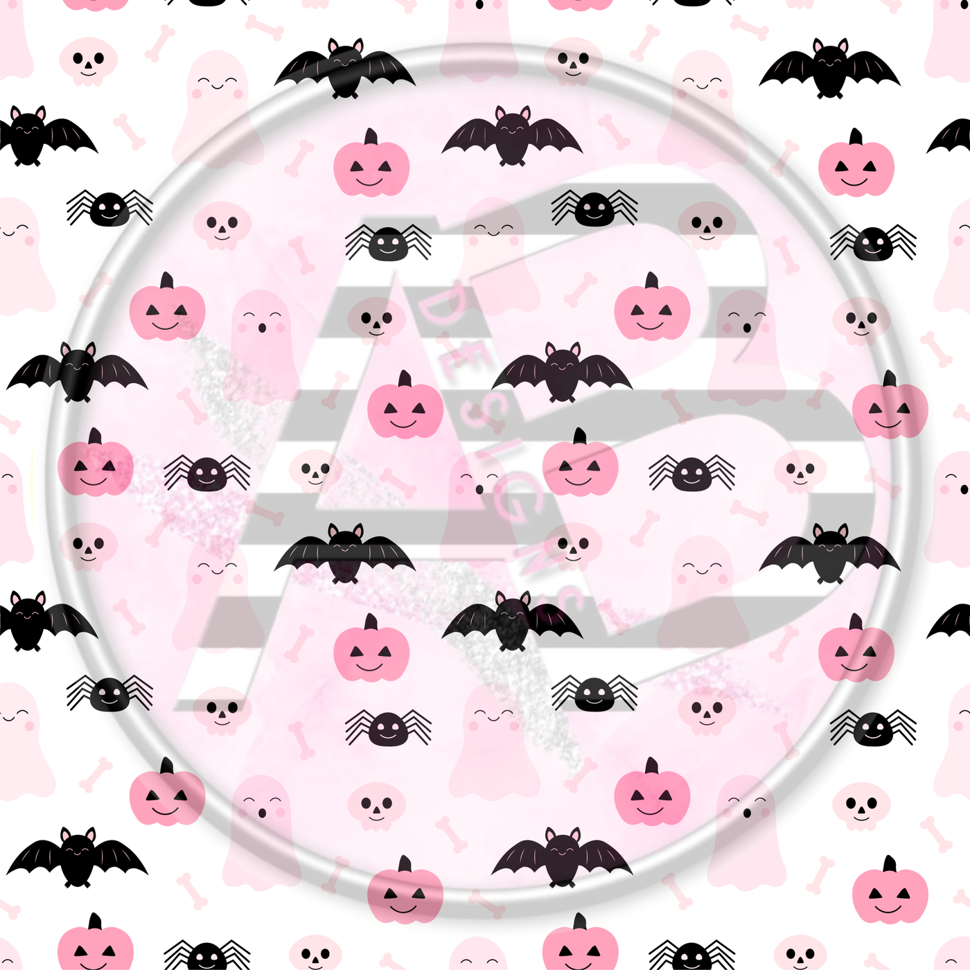 Adhesive Patterned Vinyl - Pink Halloween 02