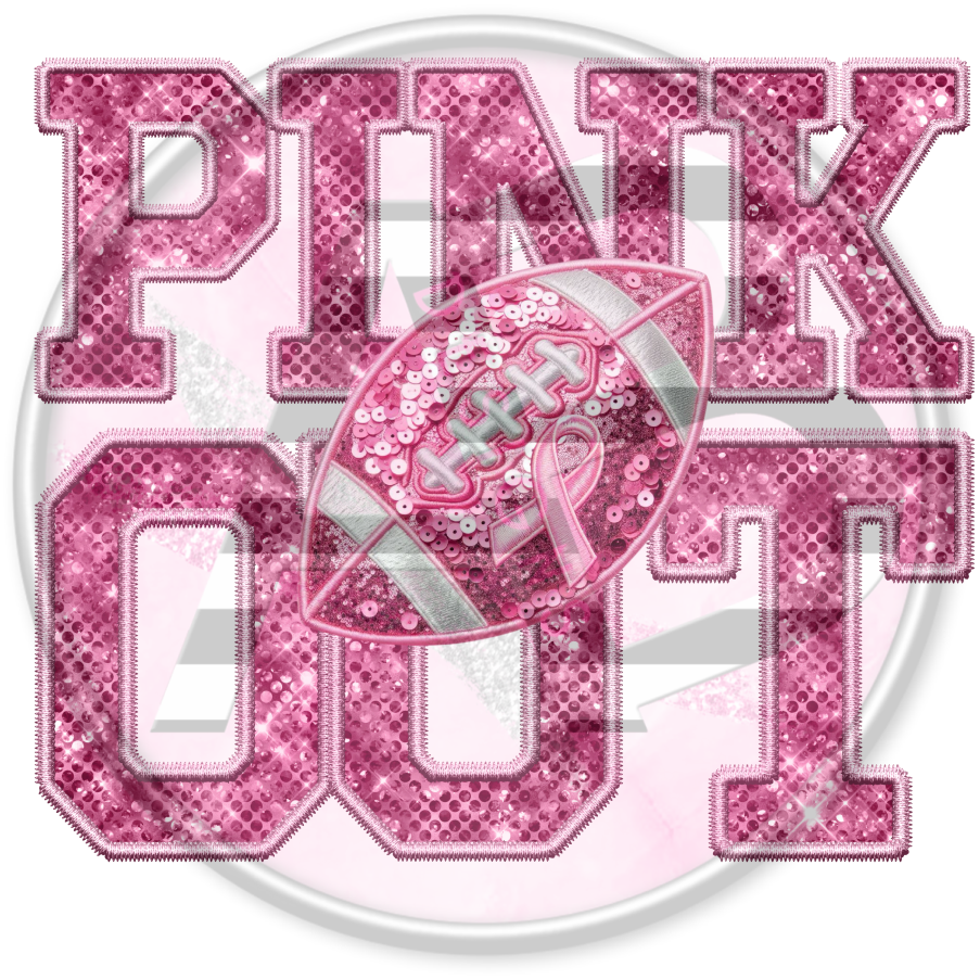 DTF Heat Transfer - Pink Out Football