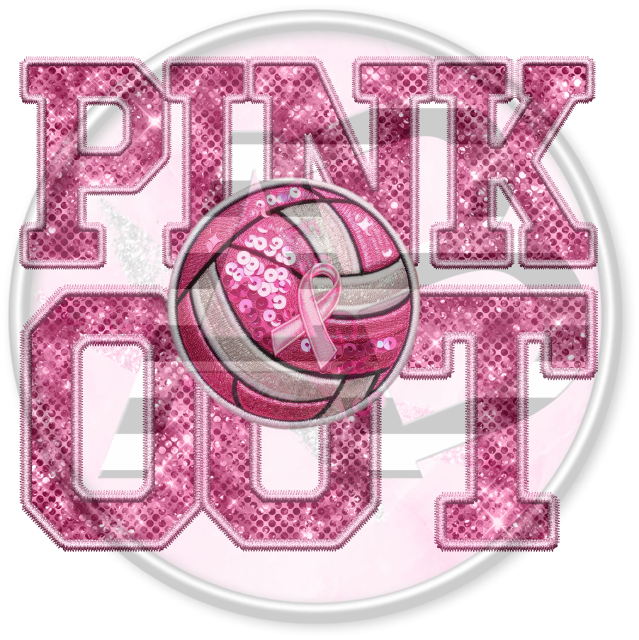 DTF Heat Transfer - Pink Out Volleyball