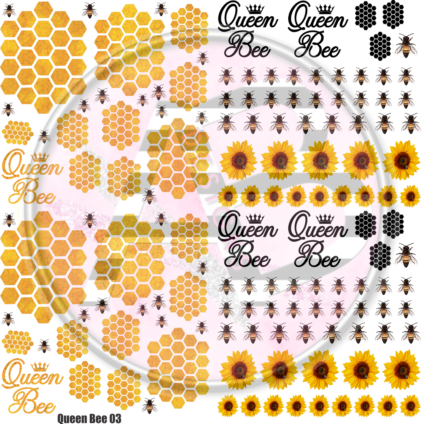 Queen Bee 03 Full Sheet 12x12 Clear Cast Decal