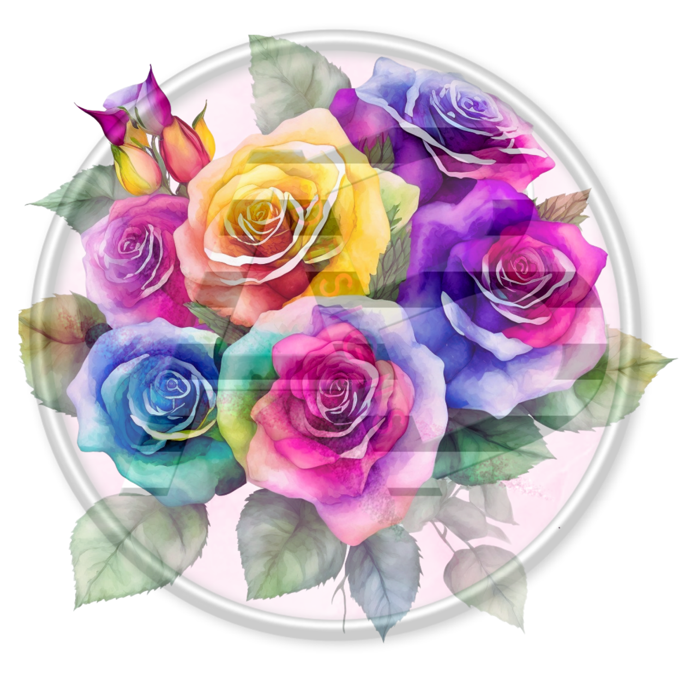 DTF Heat Transfer - Rainbow Roses 10