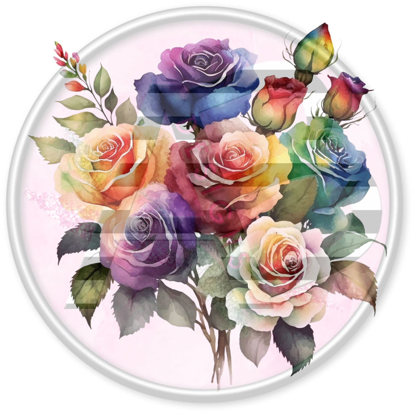 DTF Heat Transfer - Rainbow Roses 02