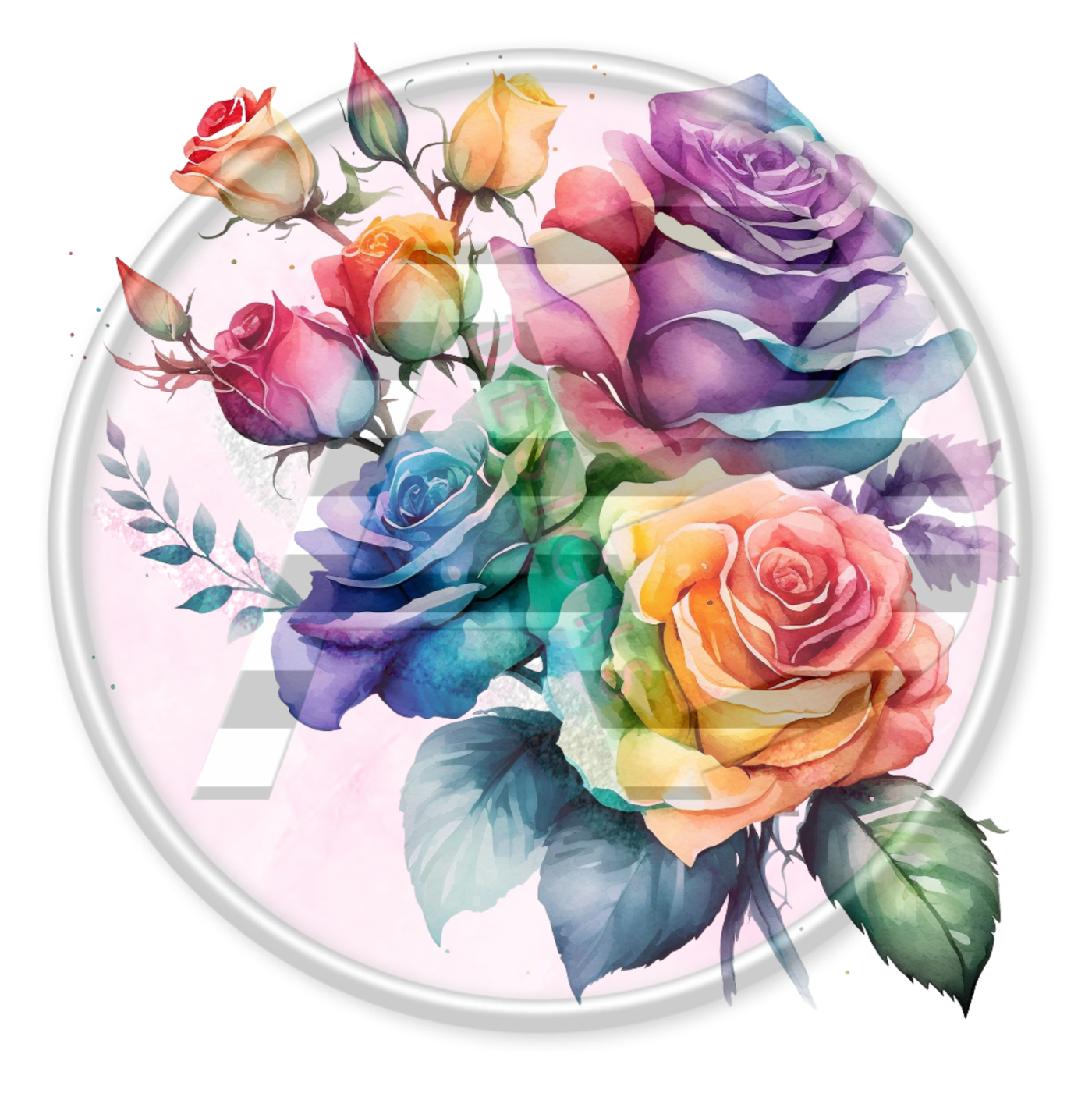 DTF Heat Transfer - Rainbow Roses 40