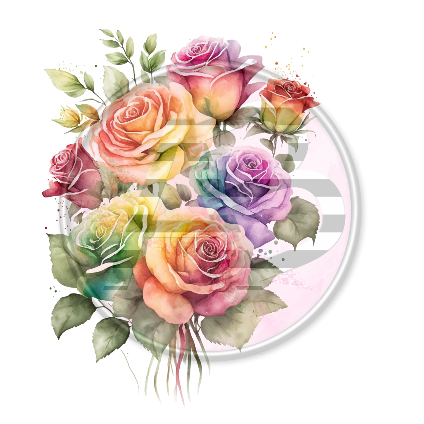 DTF Heat Transfer - Rainbow Roses 49