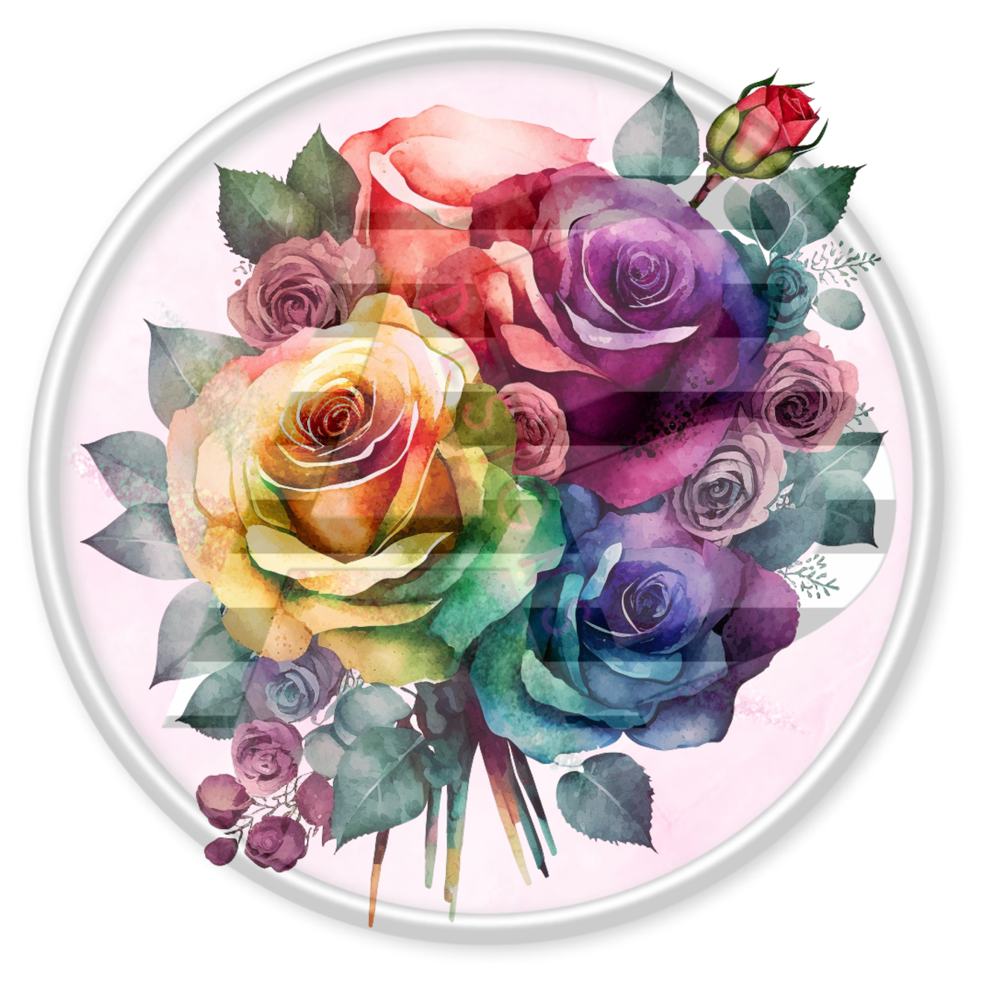 DTF Heat Transfer - Rainbow Roses 50