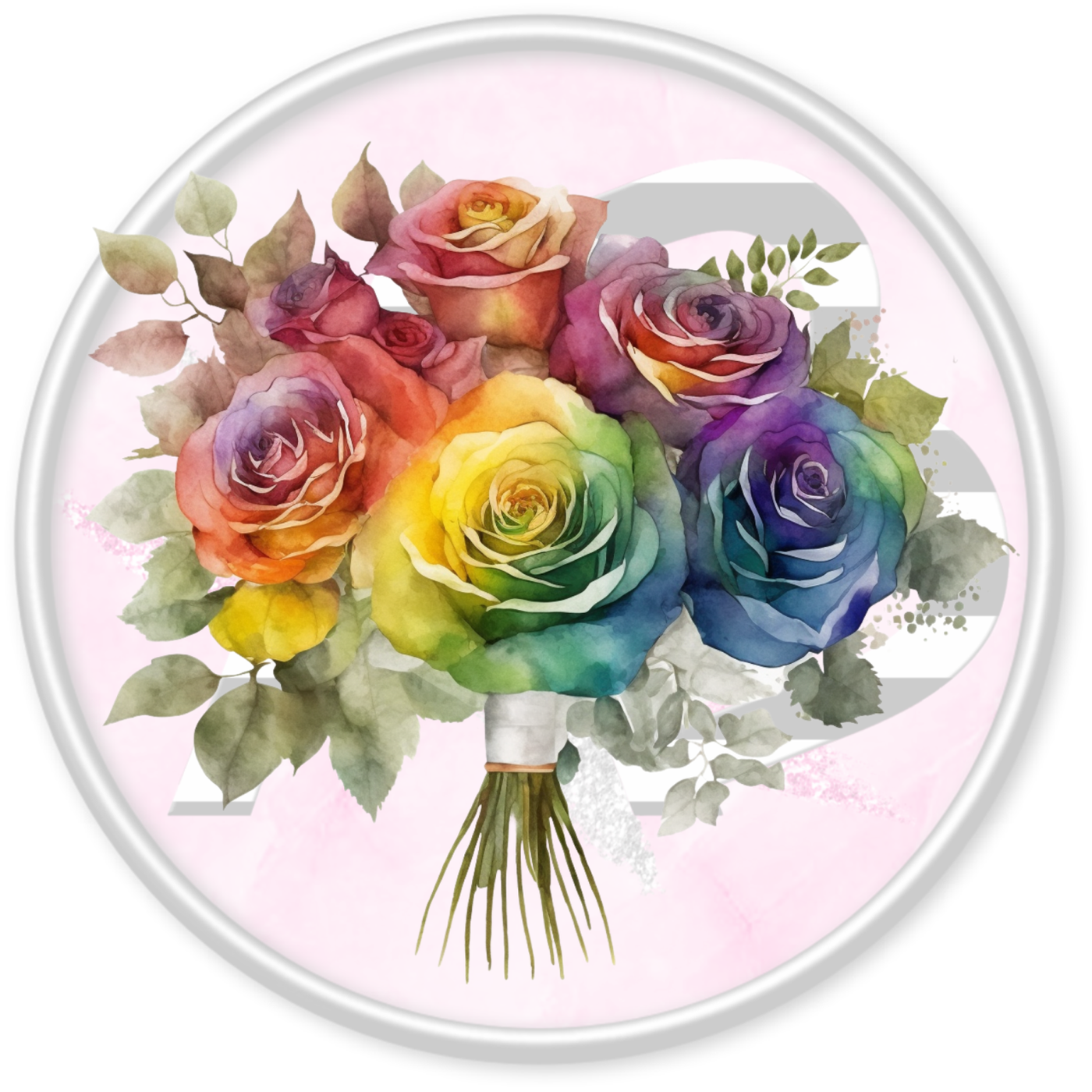 DTF Heat Transfer - Rainbow Roses 08