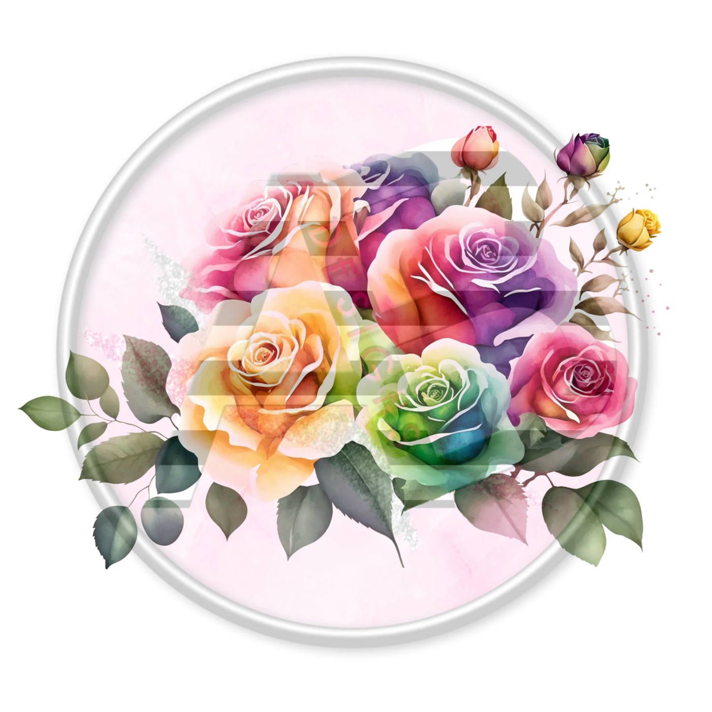 DTF Heat Transfer - Rainbow Roses 09