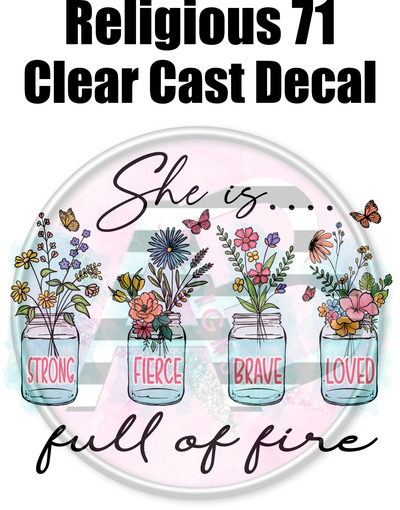 Religious 71 - Clear Cast Decal - 227