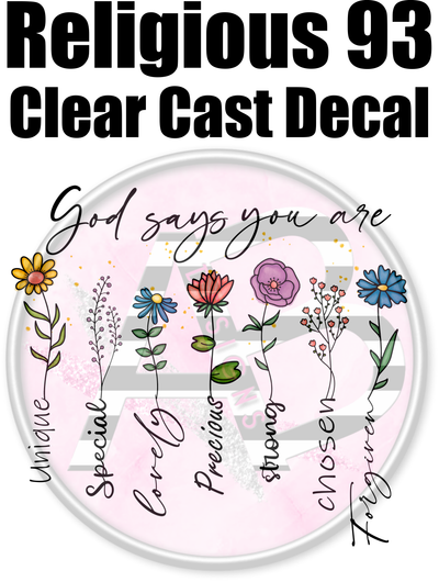 Religious 93 - Clear Cast Decal - 249