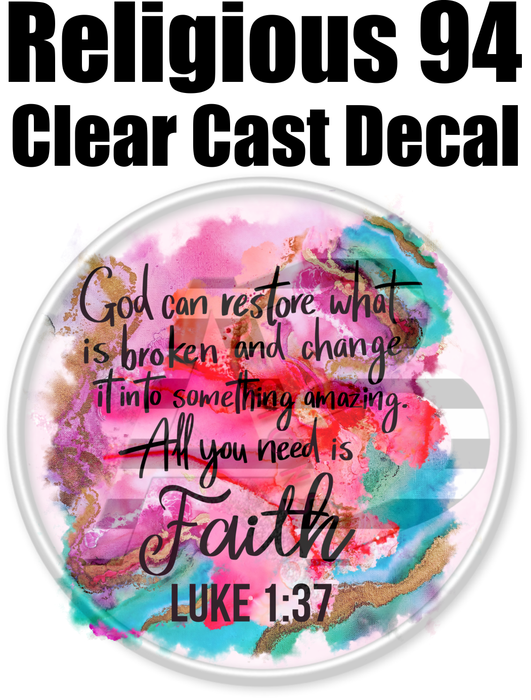 Religious 94 - Clear Cast Decal - 250