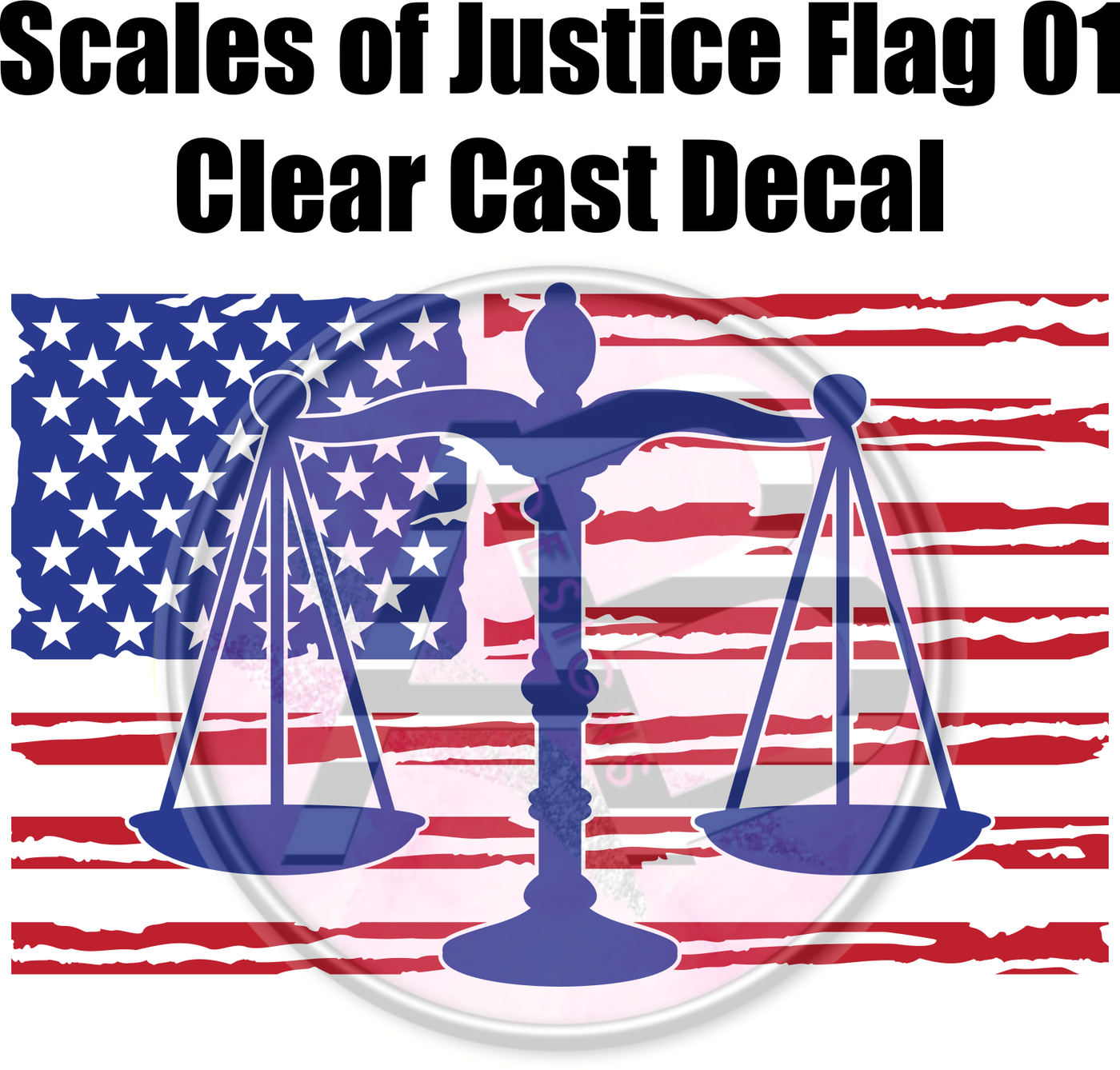 Scales of Justice Flag 01 - Clear Cast Decal - 113