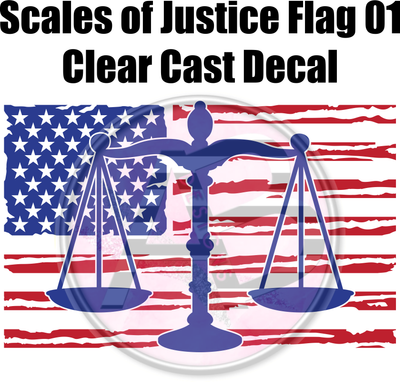 Scales of Justice Flag 01 - Clear Cast Decal - 113