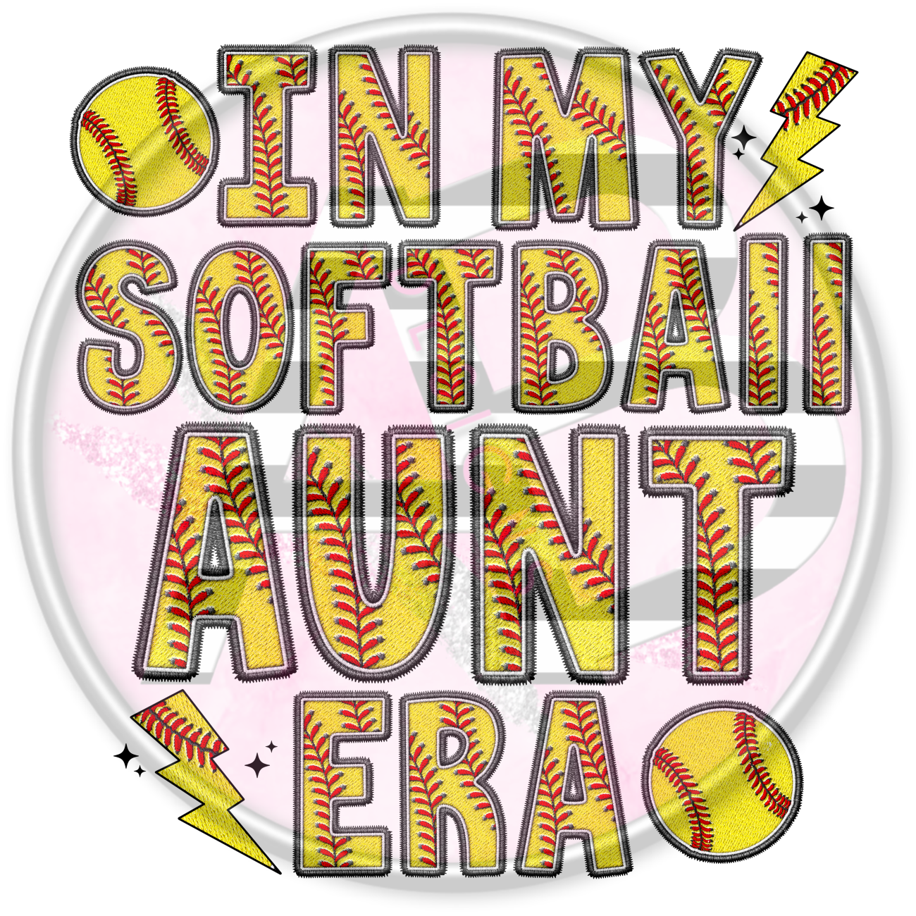 DTF Heat Transfer - Softball Aunt 04