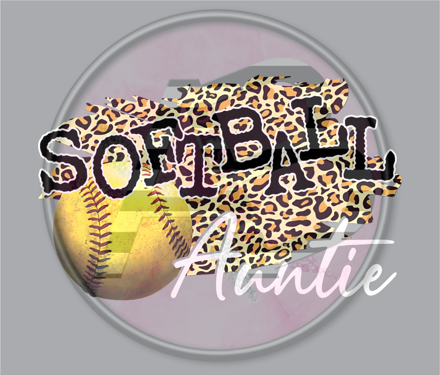 DTF Heat Transfer - Softball Auntie 01