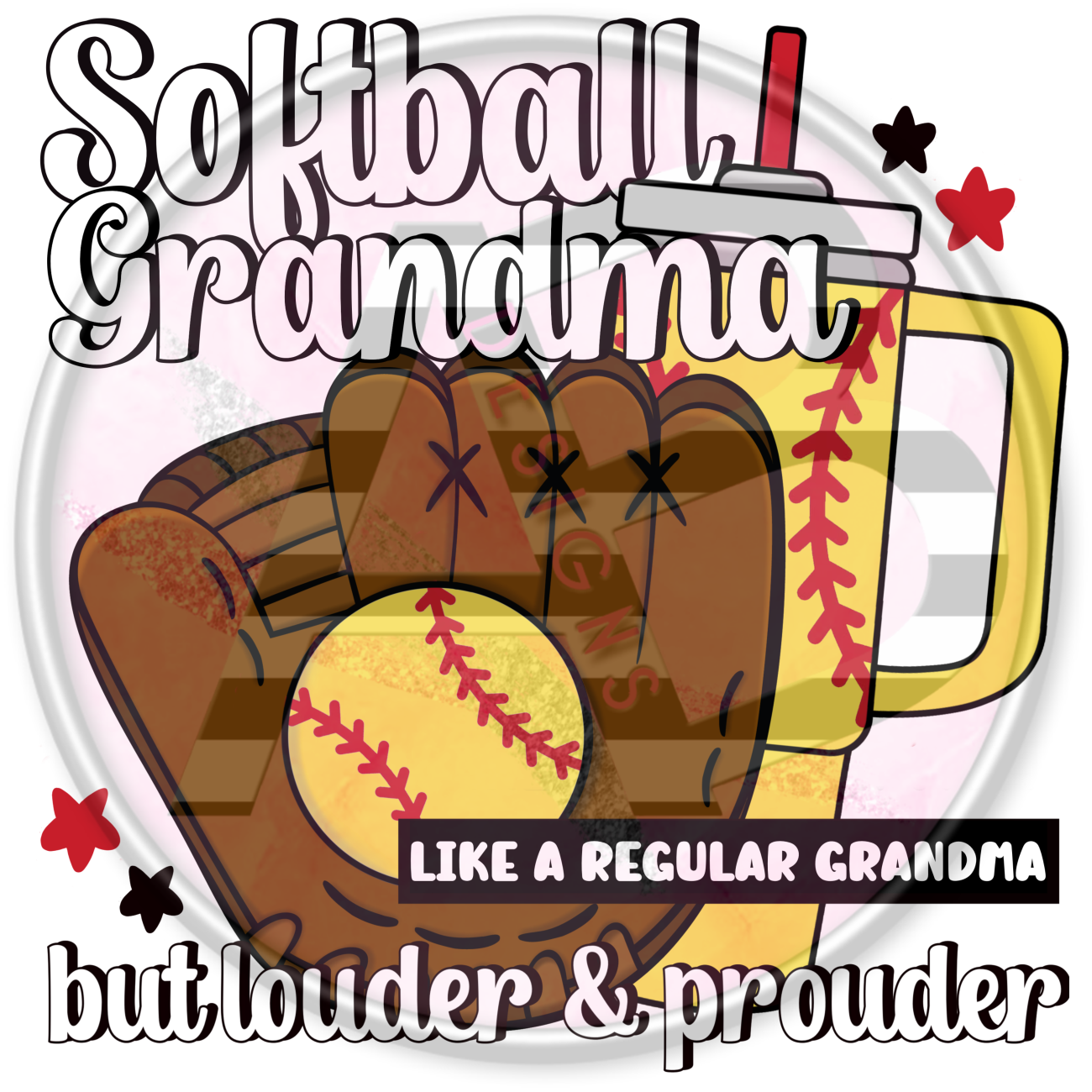 DTF Heat Transfer - Softball Grandma 01