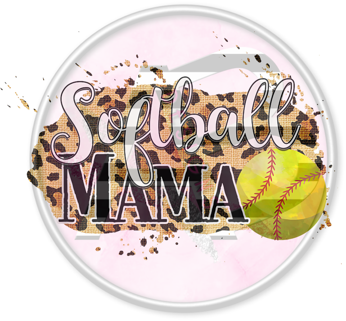 DTF Heat Transfer - Softball Mama 01