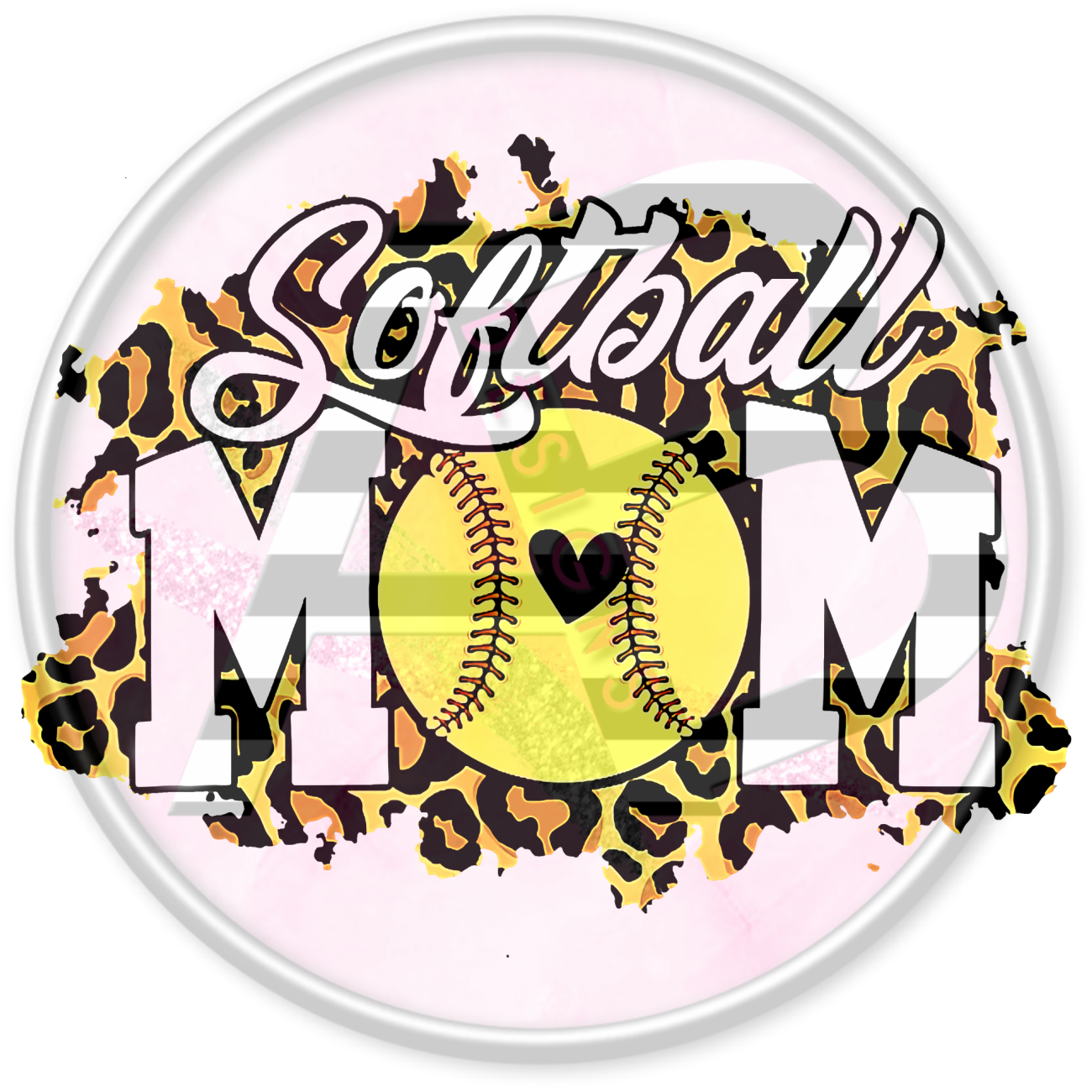 DTF Heat Transfer - Softball Mom 03