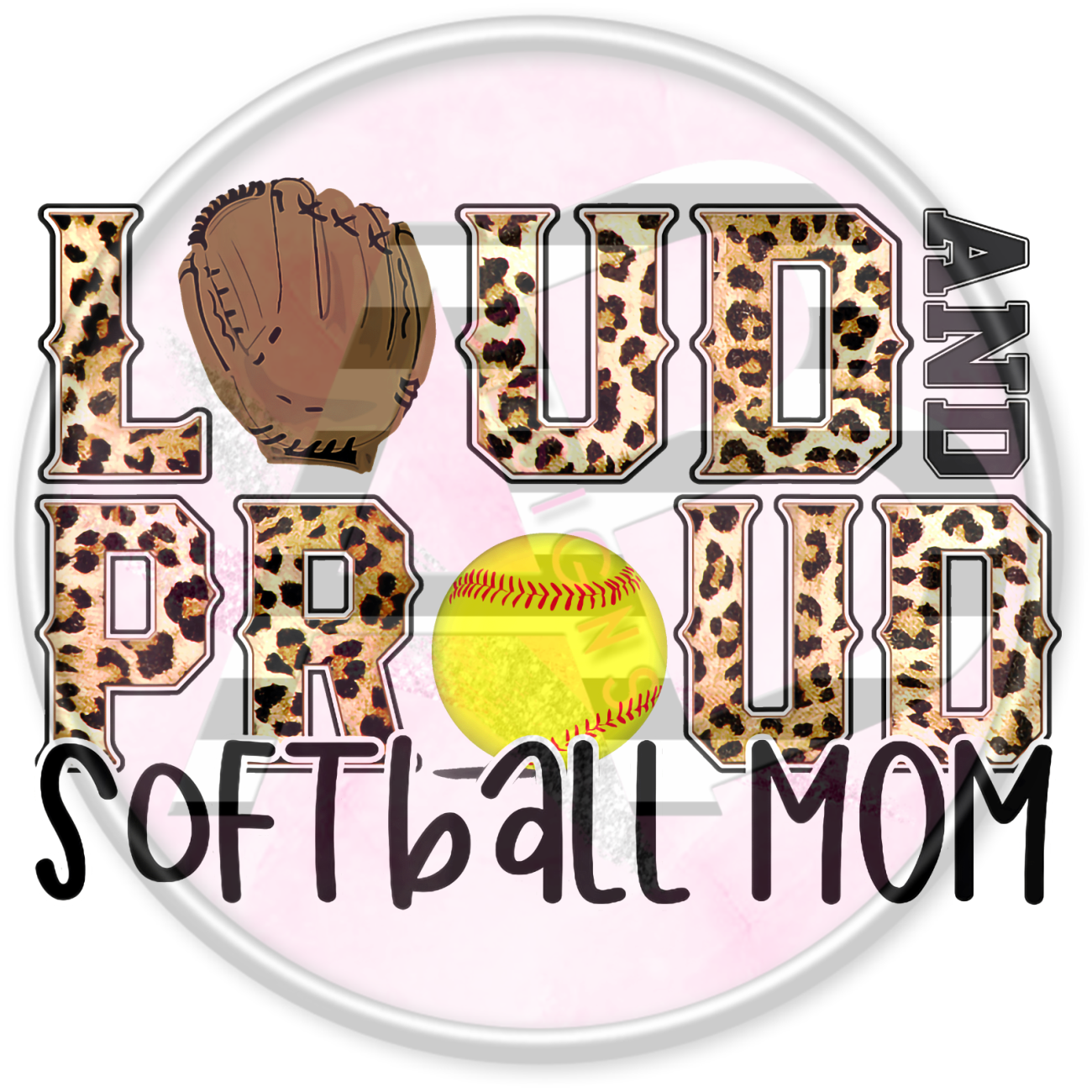 DTF Heat Transfer - Softball Mom 04