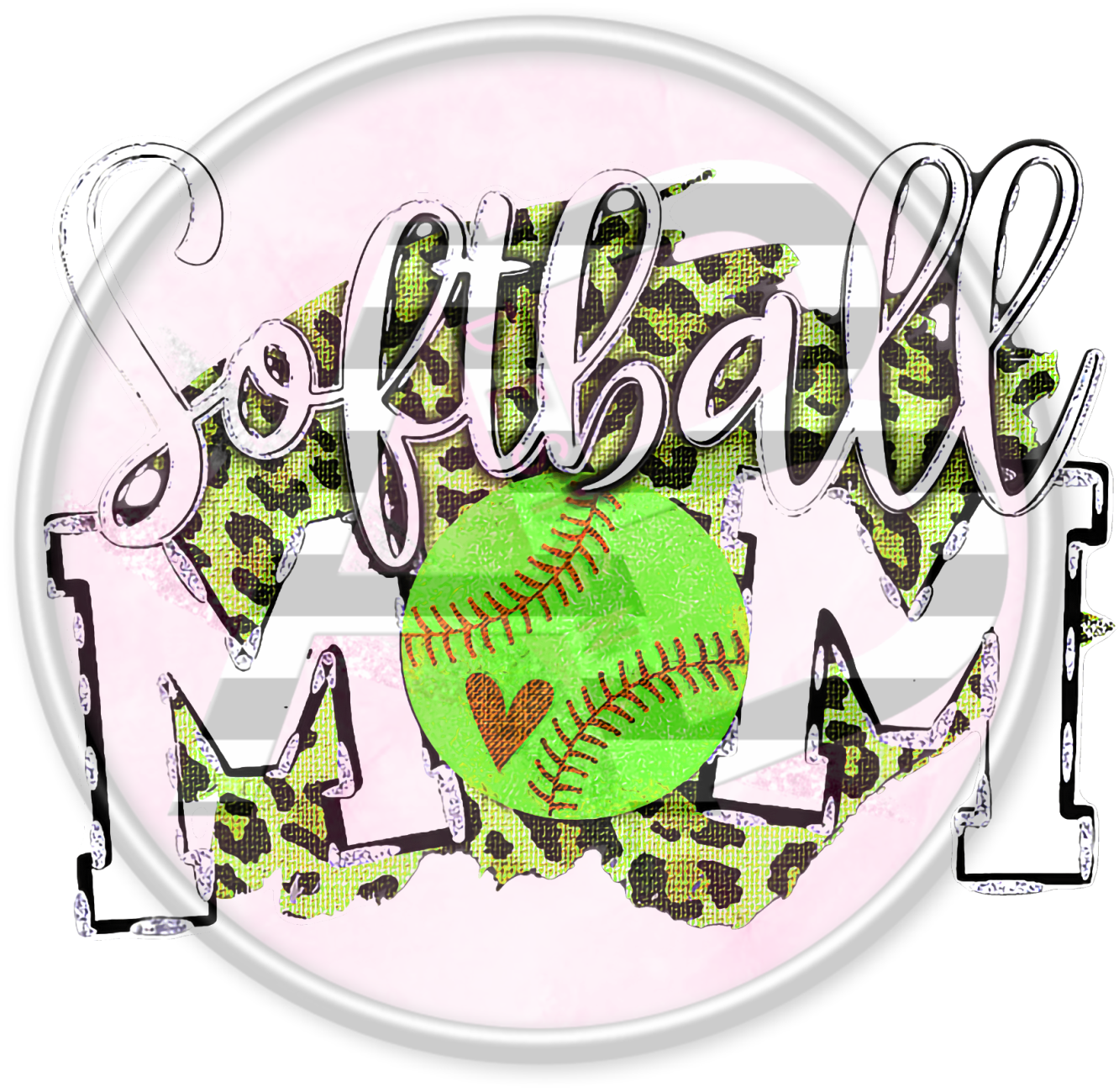 DTF Heat Transfer - Softball Mom 05